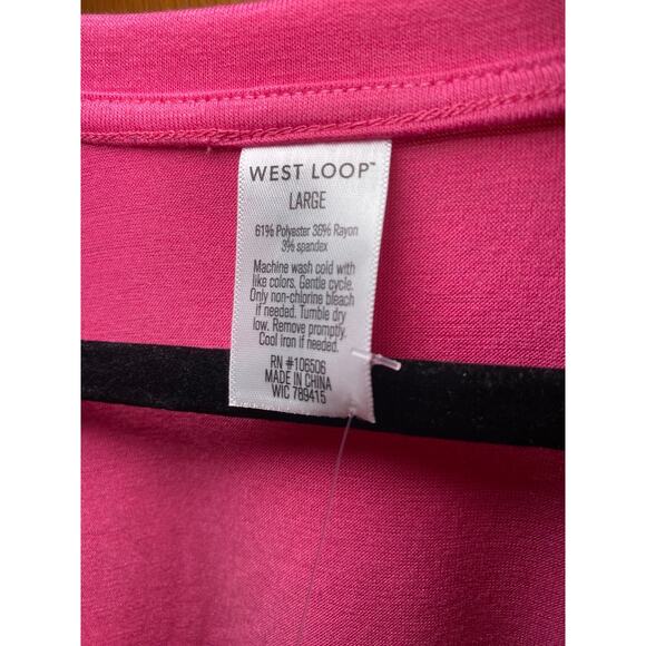 West Loop - Bright Pink Loose Fit Tee - Women's Size L - Picture 10 of 13